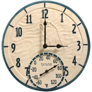 Springfield Precision 91501T 14" By the Sea Poly Resin Clock with Thermometer - Picture 1 of 1
