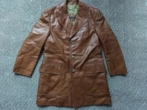 vintage CORTEFIEL leather SHEEPSKIN butter-soft 40 overcoat LAMBSKIN brown - Picture 1 of 8