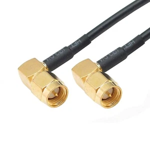 Wtyczka SMA kąt prosty do wtyczki SMA 90 stopni LMR100 kabel koncentryczny pigtail RF 50ohm - Zdjęcie 1 z 7