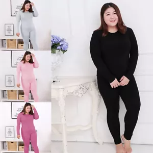 Ladies Long Sleeve Soft Breathable Loungewear O Neck Nightwear Pyjamas Plus Size - Picture 1 of 66