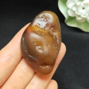 Bonsai Naturale 50g Suiseki Gobi Occhi di Agata Pietra-Splendida Vista Originale - Foto 1 di 13