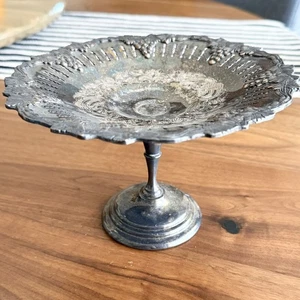 Pedestal Reproducción Sheffield Plateado Compota Plato Vid Detalles - Imagen 1 de 8