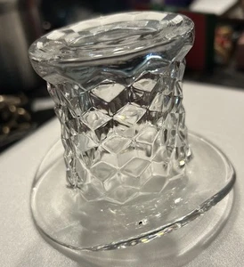 VINTAGE FOSTORIA AMERICAN ELEGANT GLASS TOP HAT TOOTHPICK MATCH HOLDER VASE - Picture 1 of 2