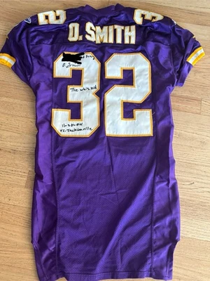 Camiseta Onterrio Smith usada en juegos de los Minnesota Vikings camiseta usada en juegos Oregon Ducks  Foto 1 de 2