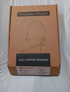 Brand New ARAMA TELEPHOME CALL CENTER HEADSET MODEL A202 2.5 WIRED BLACK - Zdjęcie 1 z 7