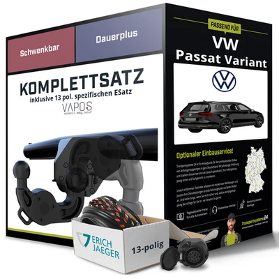 Für VW Passat Variant B8 3G5, CB5 Anhängerkupplung schwenkbar +eSatz 13pol 14-24 - Bild 1 von 4