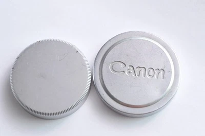 Canon 42mm Metal Front Lens Cap + M39 Rear Lens Cap for 50mm F1.8 135mm F4 L39 - Image 1 of 2