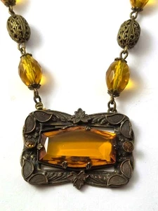 Vintage Czech Glass Necklace, 1930's, Vintage Jewelry - Picture 1 of 4