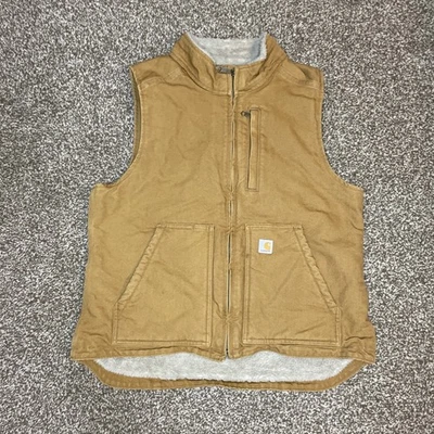Жилет женский Carhartt коричневый утка холст шерпа с подкладкой размер большой 12-14 работа - Изображение 1 из 4