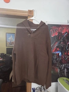 Duluth Men's High-Neck Infantry Brown Sweater Size 2XL Cotton Wool Blend  - Picture 1 of 8