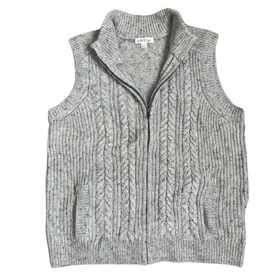 Colete Suéter Orvis Zíper Completo Lã Cashmere Médio Manchado Luxo Caminhadas Ao Ar Livre - Imagem 1 de 4
