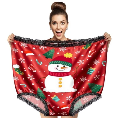 Bragas de abuela divertidas gigantes grandes ropa interior Navidad blanco elefante broma mordaza Foto 1 de 4