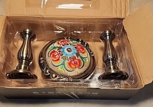 4 1/2" Gardine Vorhang Medaillon Raffhalter Halter - 4" Stiel  - Bild 1 von 5