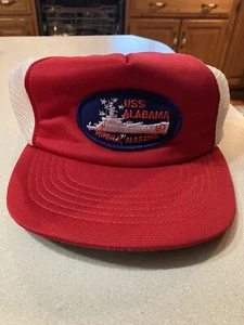 Vintage Mesh Snapback USS Alabama Hat - Picture 1 of 4
