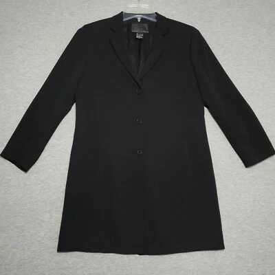 Abrigo chaqueta de vestir negro Yansi Fugel para mujer talla 12 bolsillos de microfibra poliéster Foto 1 de 4