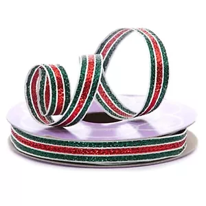 3/8" Wide Bright Striped Metallic Ribbon - 10 Yards (56006402) - Picture 1 of 1