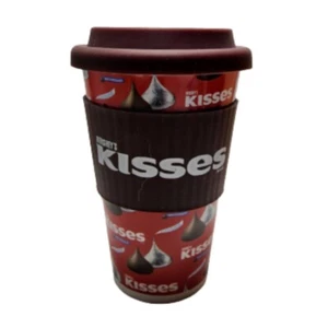 Hershey's Chocolate Kisses 12 oz viaggio caffè tè tazza cacao caldo coperchio avvolgimento - Foto 1 di 7