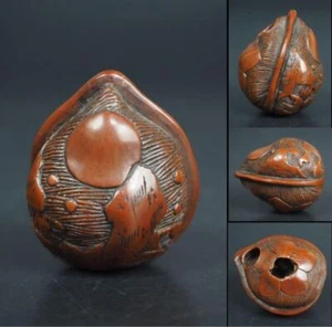Japanese antique/walnut/netsuke precision carving hanging item/Edo - Picture 1 of 8