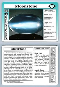 Moonstone #21.07 - Gems & Gemstones - Treasures Of The Earth Grolier Card - Picture 1 of 1