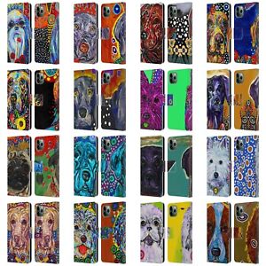 OFFICIAL MAD DOG ART GALLERY DOGS LEATHER BOOK CASE FOR APPLE iPHONE PHONES