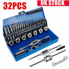32X Commercial Metric Tap And Die Set M3-M12 Thread Wrench Screwdriver Tools Kit