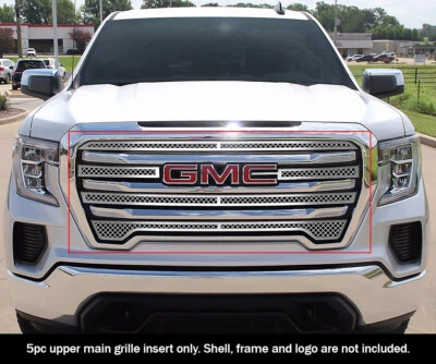 For 2019-2021 GMC Sierra 1500 SLE/Elevation Upper Stainless Chrome Mesh Grille - Image 1 of 4