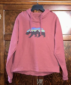 Patagonia Hoodie Womens Small Red Crop Sweatshirt Sweater Fitz Roy Bear Uprisal - Picture 1 of 8