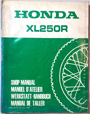 Manual de Operación Taller Honda XL 250R - Imagen 1 de 3