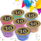 18Th Birthday Age 18 Black & Gold Edible Cupcake Toppers Decorations Gt-18