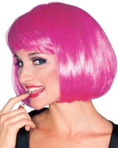 Short Hot Pink Bob Wig Womens Costume Accessory - Picture 1 of 1