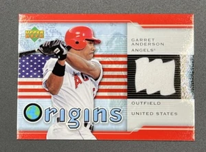 2004 Upper Deck Garret Anderson Origins Game Used Jersey Relic #OR-GA Angels - Picture 1 of 3