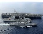 USS THEODORE ROOSEVELT WITH OTHER SHIPS MALABAR 2015 - 8X10 NAVY PHOTO (SP110)