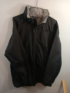 North Face Hooded Windbreaker Rain Shell Heathered Black Grey Vented Men's XL - Picture 1 of 13