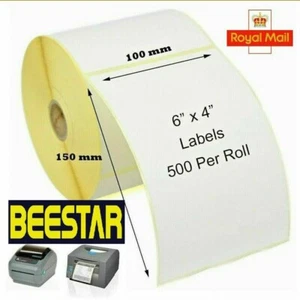 ROYAL MAIL 4" X 6" THERMAL LABELS (Pack of 2 Rolls) for ZEBRA Printers and more - Picture 1 of 3