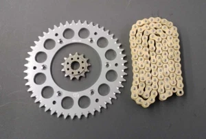 2004-2021 CRF450R PD 48 Aluminum Rear 13 JT Front Sprocket & Gold X-Ring Chain - Picture 1 of 1