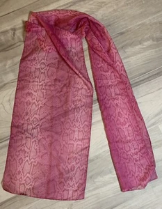 Vintage transparenter Reptilien-Druck rosa 12 "x 67" Schal - Bild 1 von 3