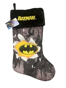 Batman Weihnachtsstrumpf DC Comics schwarz und gelb. Neu Mit Etikett - Bild 1 von 6