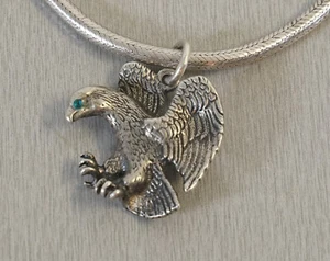 edle 835er Silber Kette Schlangen Halskette mit Adler Länge 45 cm Handmade RAR - Bild 1 von 7