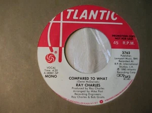 RAY CHARLES Compared to What 1980 r&b promo 7" 45 mo/st NM - Imagen 1 de 2