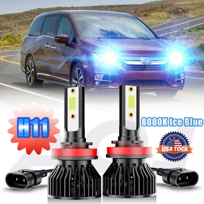 For Honda Odyssey 2011-2019 2X 8000K blue H11 LED Headlight Bulbs Low Beam - Image 1 of 4
