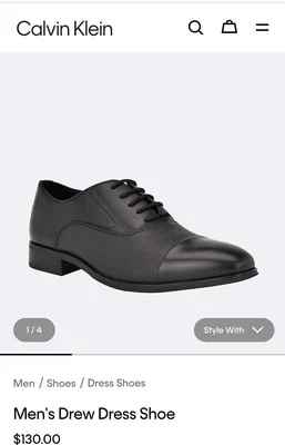 Calvin Klein 牛津正装鞋男式 11 码灰色鞋头僧侣鞋带 34F9249 — 第 1/4 张图片