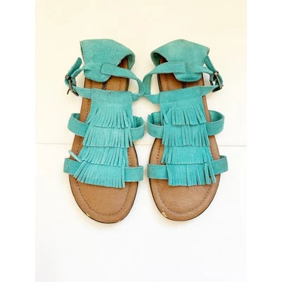 Sandalia de gamuza turquesa con flecos Minnetonka talla 8 Foto 1 de 4