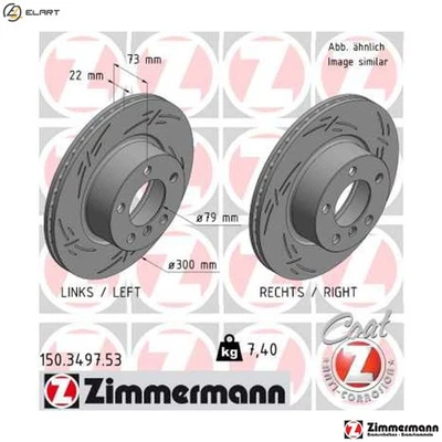 2x BRAKE DISC 150.3497.53 FOR BMW B38B15A 1.5L 3cyl 3 F31 B47D20A N47D20C 2.0L - Image 1 of 4