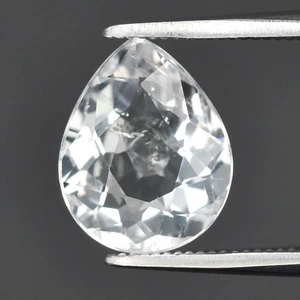 💎 1.89ct 9.5x7.7mm VS Pear Natural White Goshenite Beryl - Africa Gemstone - Picture 1 of 4