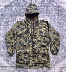 VTG Columbia Sportswear Hooded Hunt Jacket Men Small Duck Camo Reversibl USA 60s - Picture 1 of 21