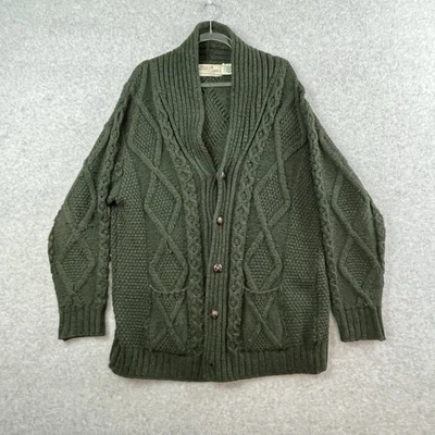 Cárdigan de lana tejido con cable Aran Sweater Market suéter XXL cuello chal Foto 1 de 4