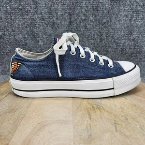 Converse Chuck Taylor All Star Womens Size 9.5 Blue Denim Platform Shoes - Picture 1 of 14