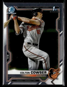 Colton Cowser - 2021 1st Bowman Draft Chrome Base #BDC-166 Baltimore Orioles - Picture 1 of 2