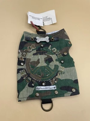 Princess Lola Company XXS PERRO Camuflaje Perro Arnés Bling Remaches Paz Amor Foto 1 de 3