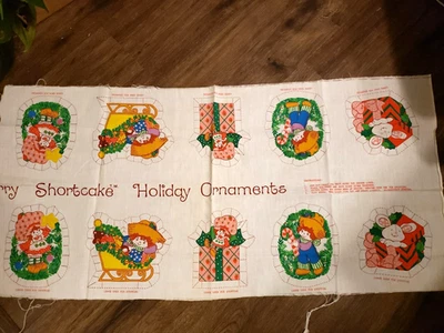 Enfeites de férias vintage de morango para bolo curto corte e costura painel de tecido Natal - Imagem 1 de 4